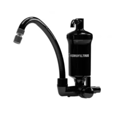 Torneira Bica Móvel Preta com purificador e refil extra Hidrofiltros