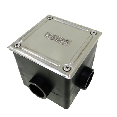 Caixa de Passagem Plástica Tampa em Aço Inox