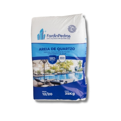 Areia de Quartzo para Filtro de Piscina 12/20 25kg Especial e Lavada